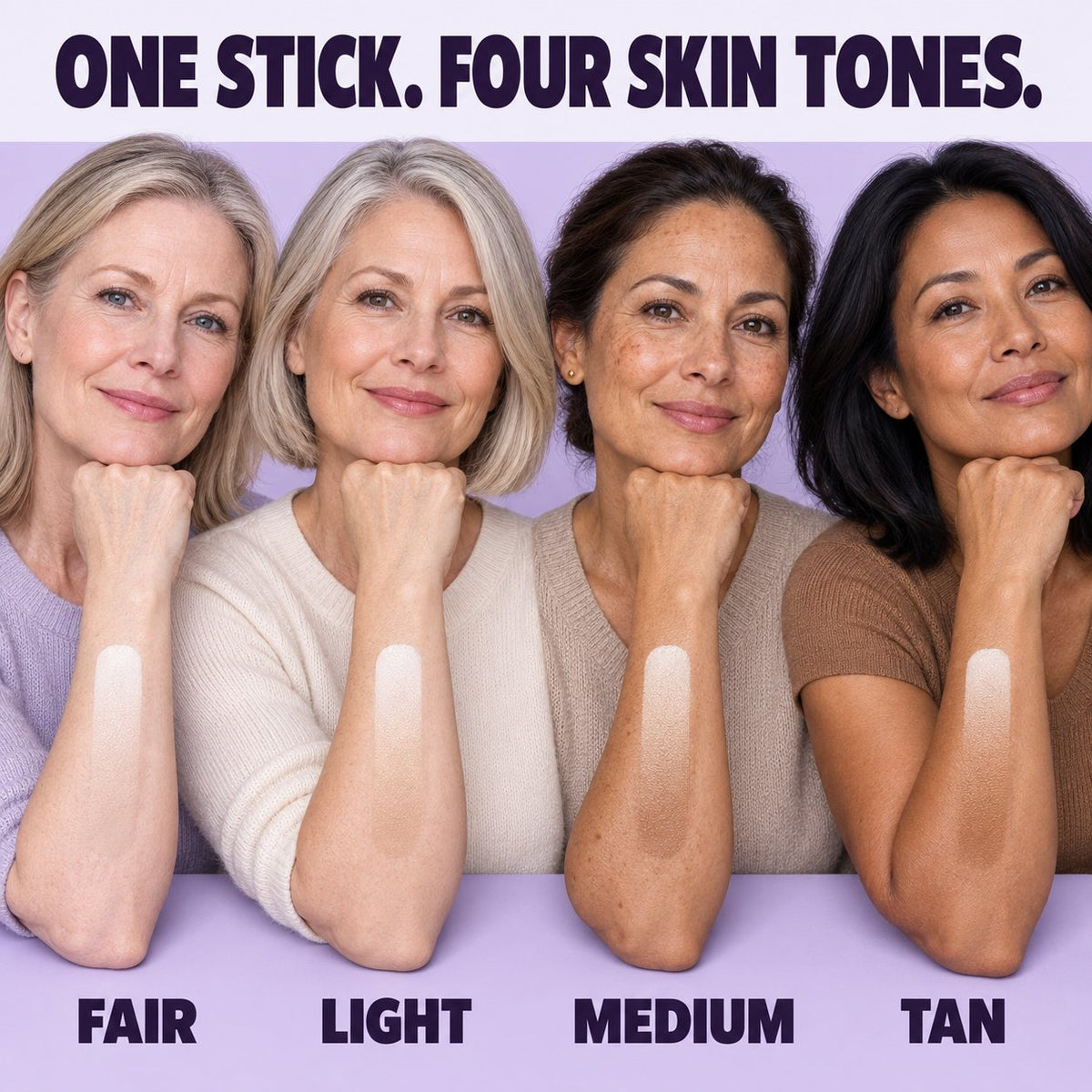 One stick, four skin tones