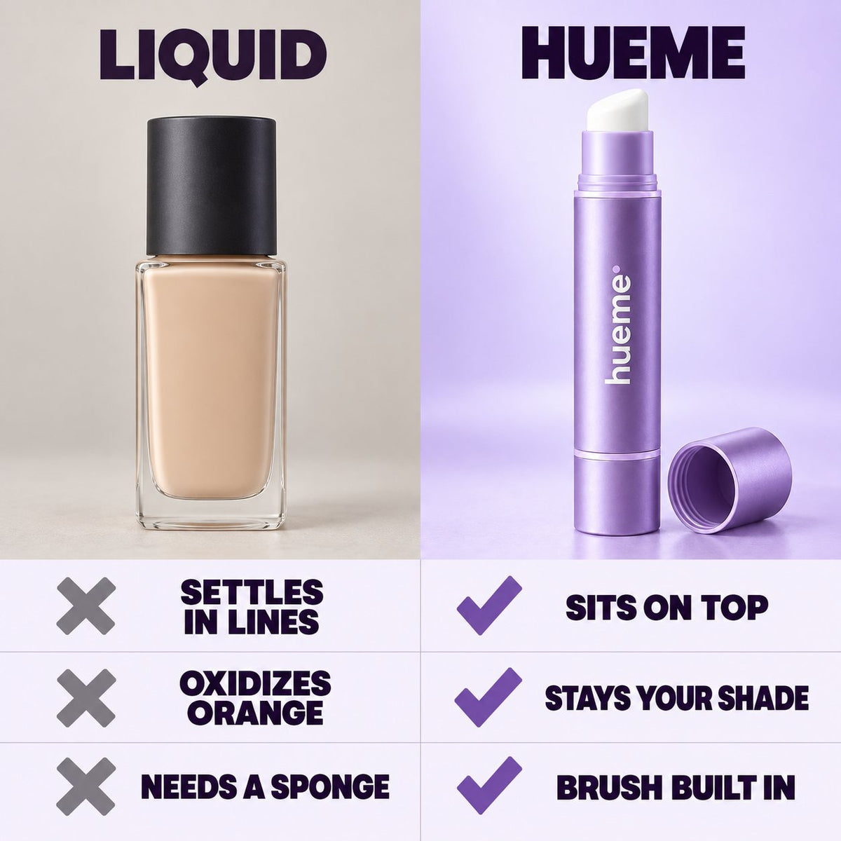 Liquid foundation vs hueme