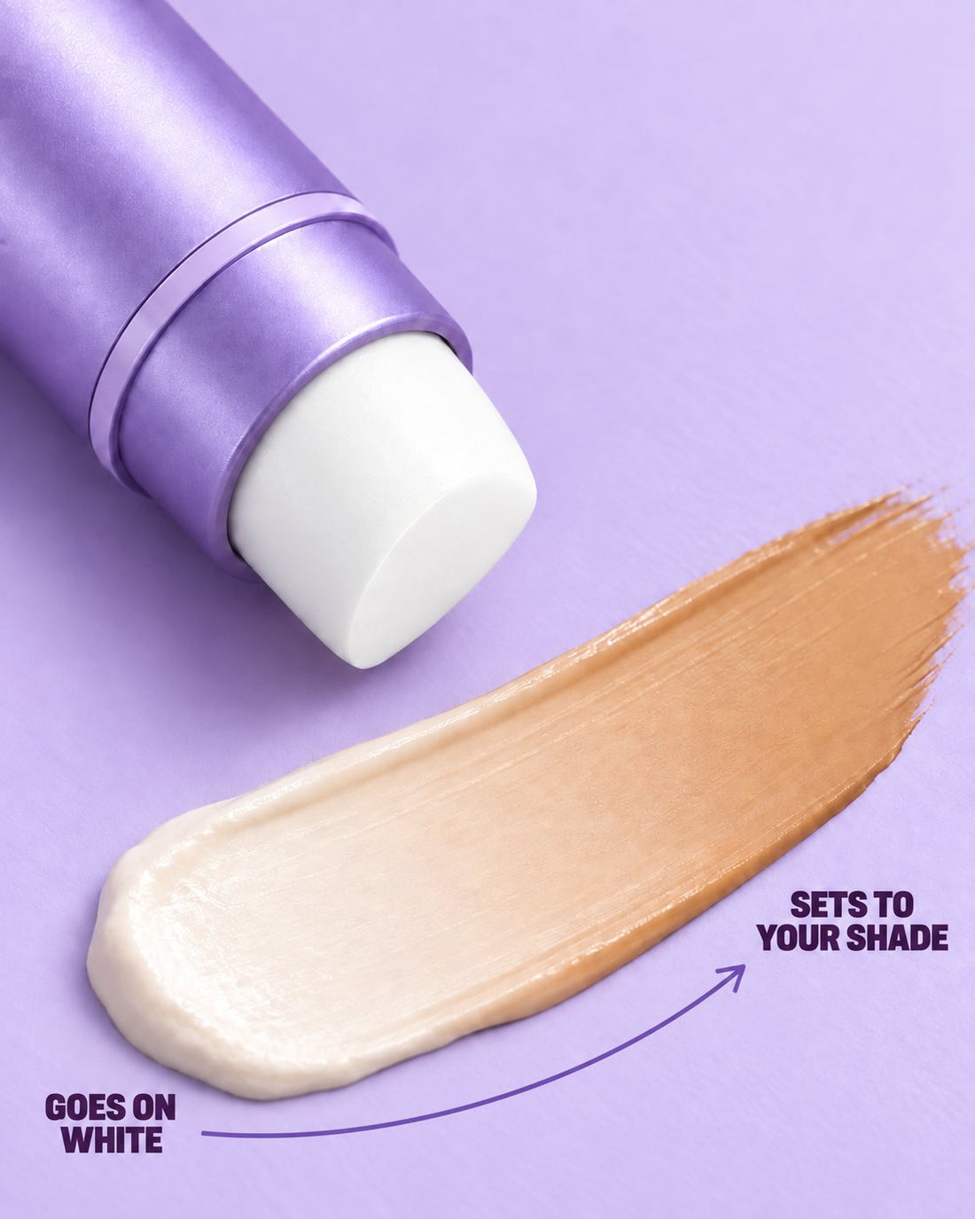 Goes on white, sets to your shade
