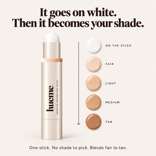 It goes on white, then becomes your shade